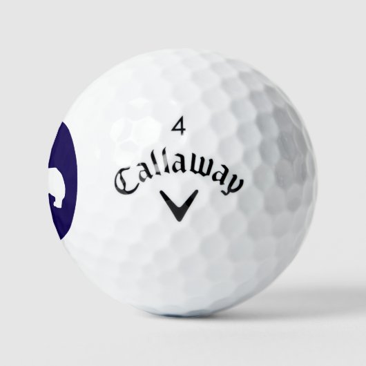 Corgi Mit Monogramm Blue Navy Golfball (Logo)