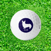 Corgi Mit Monogramm Blue Navy Golfball