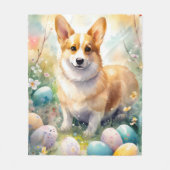 Corgi mit Ostereier Urlaub Fleecedecke (Vorderseite)