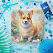 Corgi mit Ostereier Urlaub Pappteller (Party)