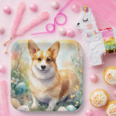 Corgi mit Ostereier Urlaub Pappteller (Party)