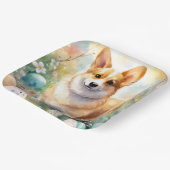 Corgi mit Ostereier Urlaub Pappteller (Gewinkelt)