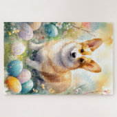 Corgi mit Ostereier Urlaub Puzzle (Horizontal)