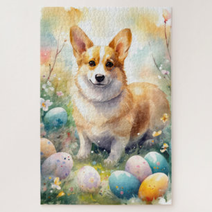 Corgi mit Ostereiern Feiertag Puzzle