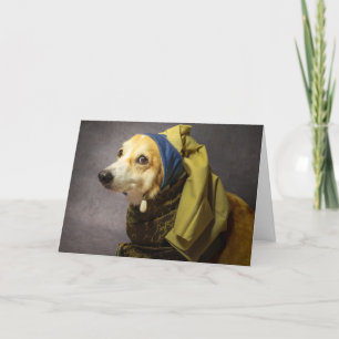 Corgi mit Perlenmutterkarte Feiertagskarte