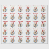 Corgi mit Reindeer Antlers Frohe Weihnachten Geschenkpapier (Flach)