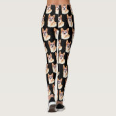 Corgi mit rosa Sonnenbrille Leggings (Rückseite)
