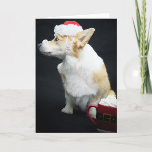 Corgi mit Schlagsahne auf der Nase Weihnachten Karte