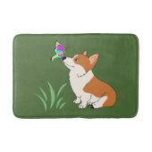 Corgi mit Schmetterling Badematte (Vorderseite)