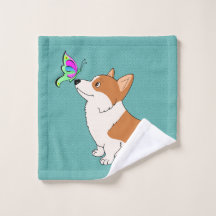 Corgi mit Schmetterling