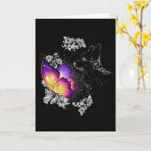 Corgi mit Schmetterlingshund am Paradies Karte (Gelbe Blume)