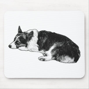 Corgi mit starkem Blick Mousepad