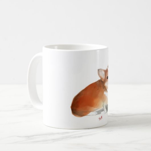 Corgi mit Tennisball Kaffeetasse (Vorderseite Links)