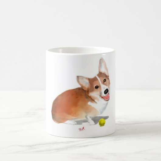 Corgi mit Tennisball Kaffeetasse (Mittel)