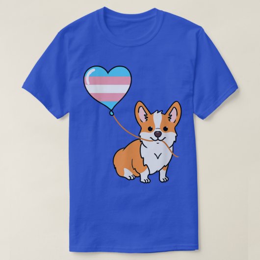 Corgi mit Trans Pride Ballon T-Shirt (Design vorne)