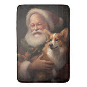 Corgi mit Weihnachtsfeiern Badematte (Vorderseite Vertikal)
