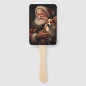 Corgi mit Weihnachtsfeiern Fächer (Rückseite)