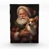 Corgi mit Weihnachtsfeiern Fotoblock (Vorderseite)