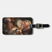 Corgi mit Weihnachtsfeiern Gepäckanhänger (Vorderseite horizontal)