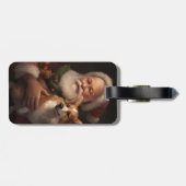 Corgi mit Weihnachtsfeiern Gepäckanhänger (Rückseite horizontal)