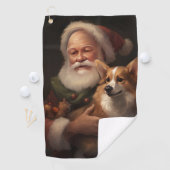 Corgi mit Weihnachtsfeiern Golfhandtuch (Insitu)