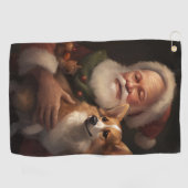 Corgi mit Weihnachtsfeiern Golfhandtuch (Horizontal)