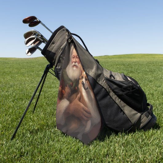 Corgi mit Weihnachtsfeiern Golfhandtuch (Gras)