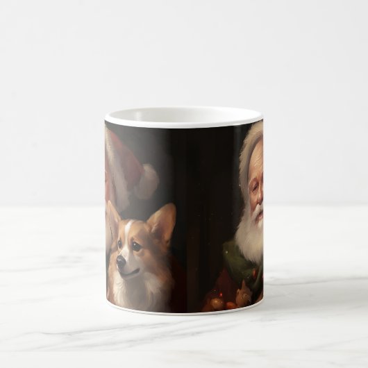 Corgi mit Weihnachtsfeiern Kaffeetasse (Mittel)