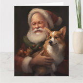 Corgi mit Weihnachtsfeiern Karte (Vorderseite)