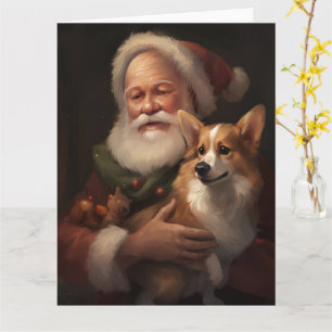 Corgi mit Weihnachtsfeiern Karte