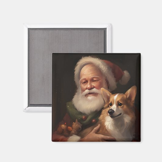 Corgi mit Weihnachtsfeiern Magnet (Vorderseite/Rückseite)
