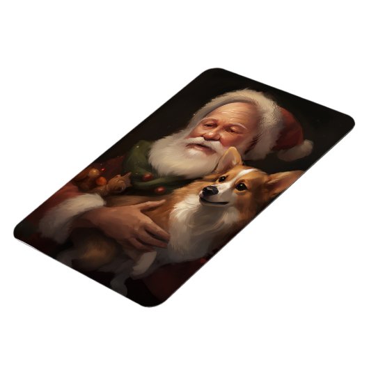 Corgi mit Weihnachtsfeiern Magnet (Linke Seite)