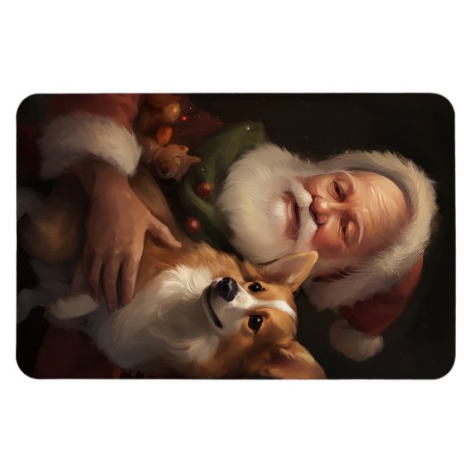 Corgi mit Weihnachtsfeiern Magnet (Horizontal)