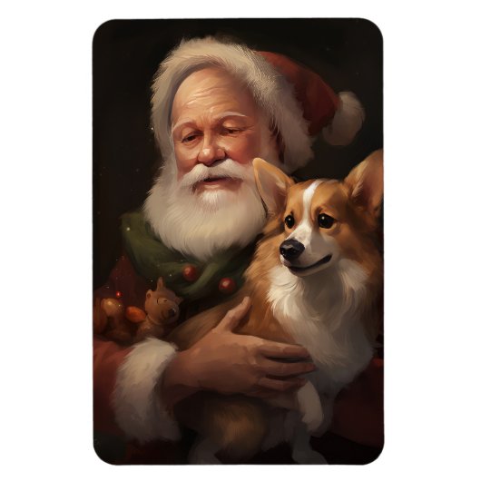 Corgi mit Weihnachtsfeiern Magnet (Vertikal)