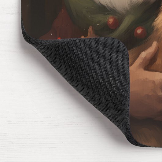 Corgi mit Weihnachtsfeiern Mousepad (Ecke)