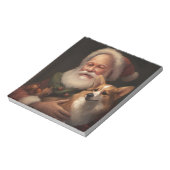 Corgi mit Weihnachtsfeiern Notizblock (Rotiert)