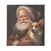 Corgi mit Weihnachtsfeiern Notizblock (Vorderseite)