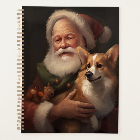Corgi mit Weihnachtsfeiern Planer (Vorderseite)