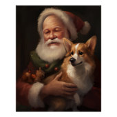 Corgi mit Weihnachtsfeiern Poster (Vorderseite)