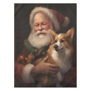 Corgi mit Weihnachtsfeiern Tischdecke