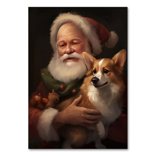 Corgi mit Weihnachtsfeiern Tischnummer (Rückseite)