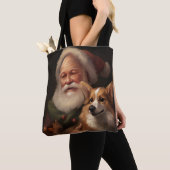 Corgi mit Weihnachtsmann Festives Weihnachten Tasche (Von Nahem)
