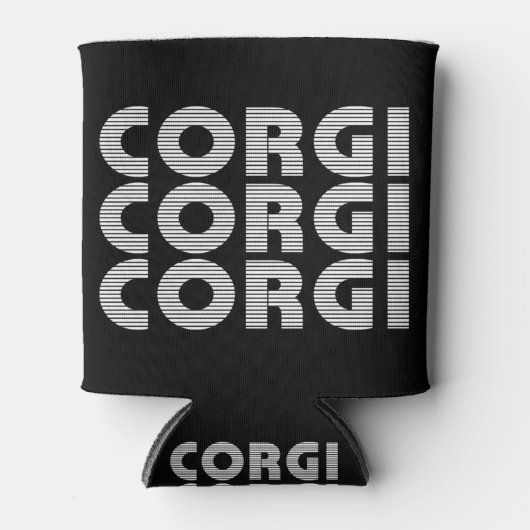 Corgi Modern White Text Dosenkühler (Vorderseite)