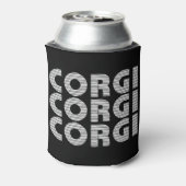 Corgi Modern White Text Dosenkühler (Kanne Rückseite)