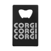 Corgi Modern White Text Geldbeutel Flaschenöffner (Vorderseite)