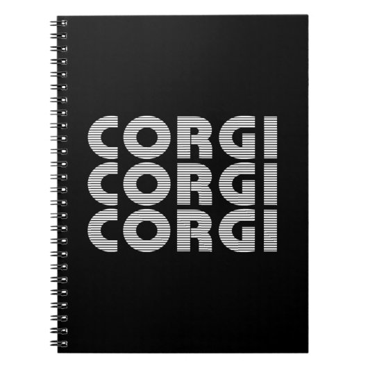 Corgi Modern White Text Notizblock (Vorderseite)