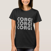 Corgi Modern White Text T-Shirt (Vorderseite)