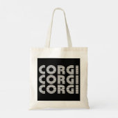 Corgi Modern White Text Tragetasche (Rückseite)