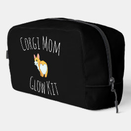 'Corgi Mom Glow Kit' Schwarz-Weiß Lustig Cute Waschbeutel