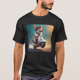 Corgi Moped Fahrrad Straßenfahrt Geschwindigkeitsa T-Shirt